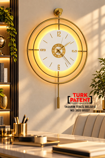 AGA KONSEPT Led'li Gold Target Kristal (BÜYÜK BOY 50 X 75 Cm), Modern Dekorat...