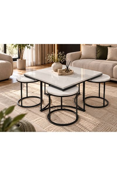 Nokta Sehpa Home 4+1 KUTUP YILDIZI 5Lİ ORTA YAN ZİGON SET SEHPA
