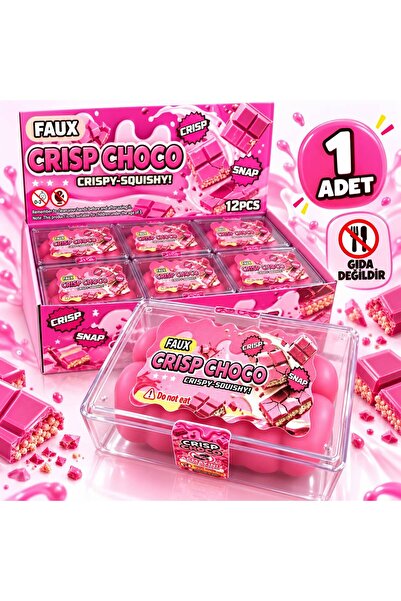Squishy Crısp choco sukuşi çıtır çikolata sukuşi 1 adet kırılan çikolatalı sukuşi ( yenilmez )