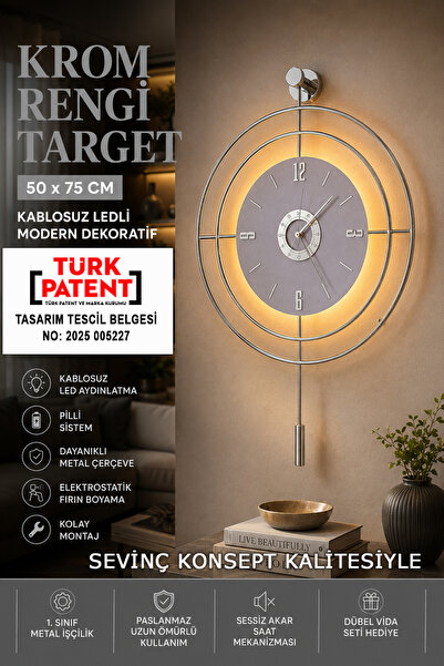 SEVİNÇ KONSEPT LED'li GÜMÜŞ Hedef Kristal Nano ABS (BÜYÜK BOY 50 X 75 Cm), Mo...