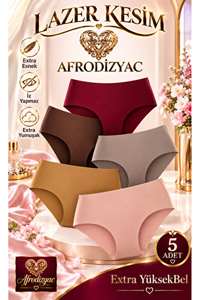 Afrodizyac 5'li Extra Yüksek Bel Lazer Kesim /Dikişsiz Extra Esnek İz Yapmaz ...