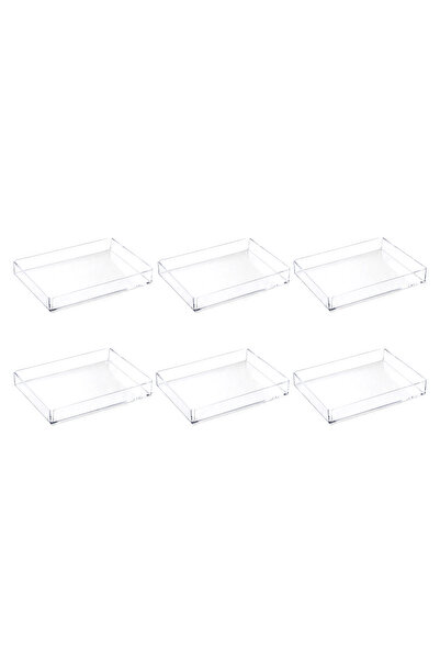 MAKRİ HOME 6'lı Kristal Şeffaf Sunum Tepsisi – 225 x 145 x 20 mm