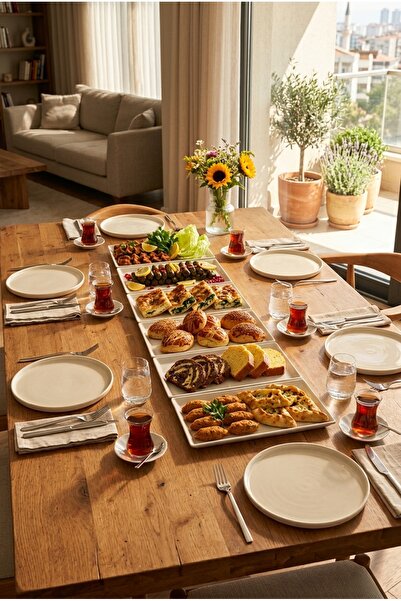 CİNOX GRM Serisi 34x18 cm 6'lı Kırılmaya dayanıklı Açık Büfe Kayık Tabak