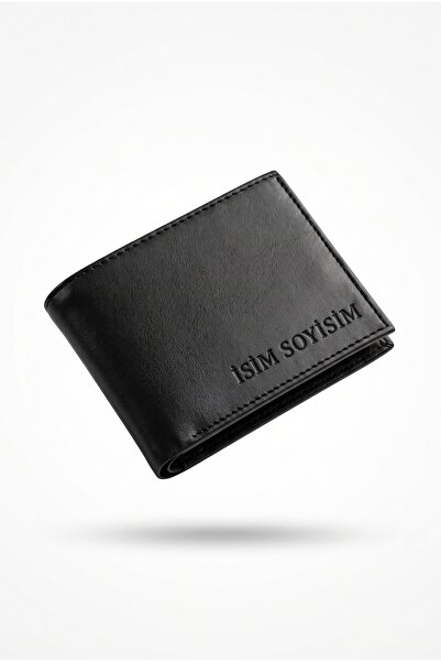 VANİLLA COLLECTİON Deri Cüzdan isim Basklı-10 Kart-Minimal- Kelebek Model Siy...