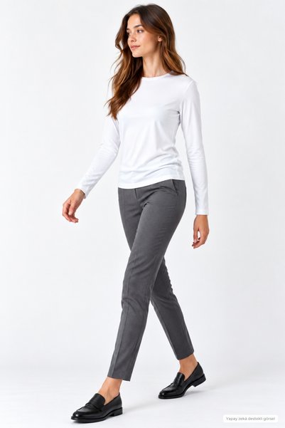 penyebizden Women's Crew Neck Viscose Lycra Long Sleeve T-Shirt-white