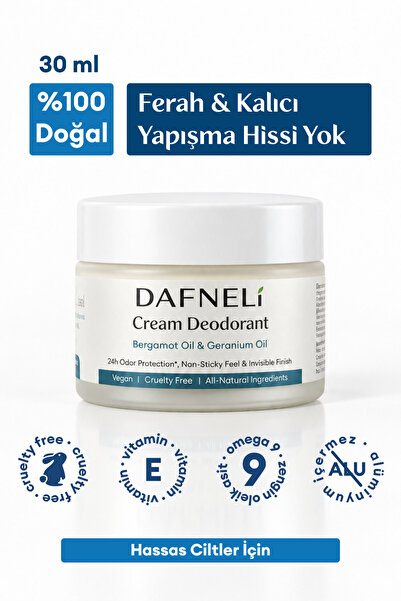 %100 Doğal Krem Deodorant (Ter Kokusunu Önleyen - Hassas Ciltler - Alüminyum İçermez) 40 ml