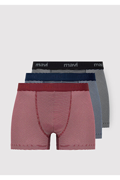 Mavi 3lü Çizgili Boxer 0912467-70720