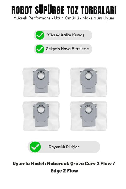 Asgard Grup Pungă de praf compatibilă cu Roborock Qrevo Curv 2 Flow / Edge 2 ...