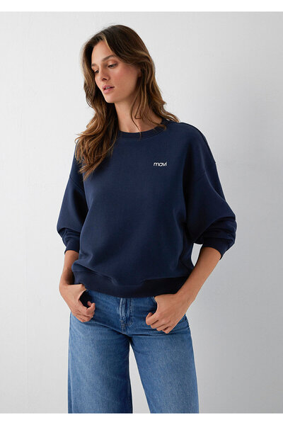 Mavi Logo Baskılı Lacivert Sweatshirt 1S10490-32184