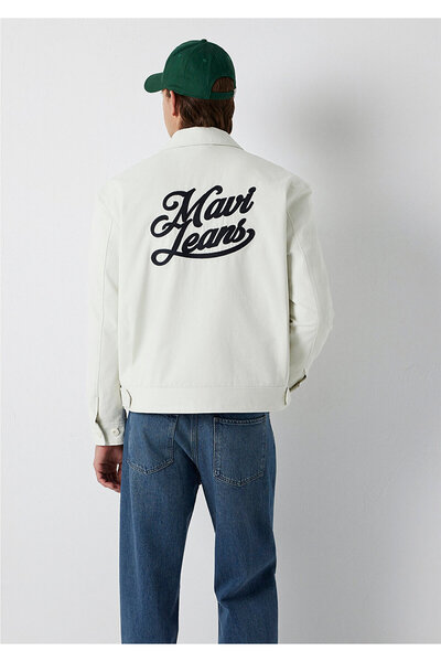 Mavi Jeans Baskılı Ekru Ceket Loose Fit / Bol Rahat Kesim 0110766-86412