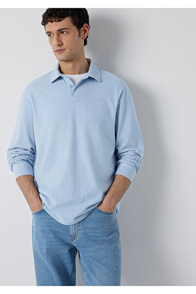 Mavi Uzun Kollu Polo Tişört Regular Fit / Normal Kesim 0613519-70795