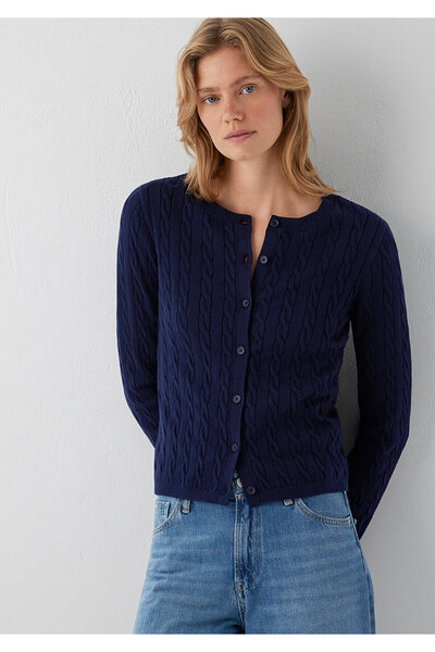 Mavi Lacivert Hırka Slim Fit / Dar Kesim 1710957-84371