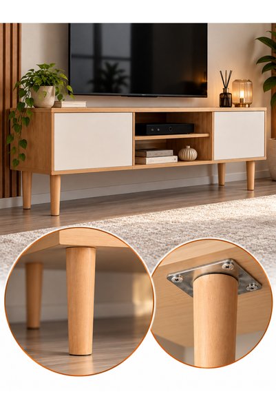 turanahşap Ahşap Mobilya Ayağı- Sehpa Ayağı- Puf Ayağı- Tv Ünite Ayağı (UZUNLUK 20 CM)