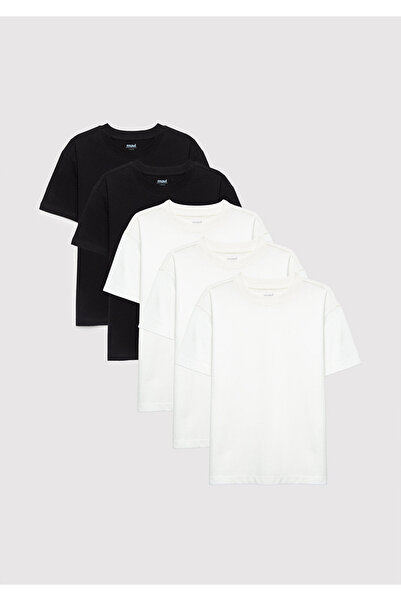 Mavi 5li Çocuk Basic Tişört Loose Fit / Bol Rahat Kesim 6610502-900