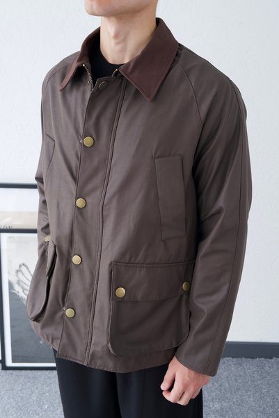 MATTİMODA Erkek Velvet Yaka Kahverengi Oversize Ceket
