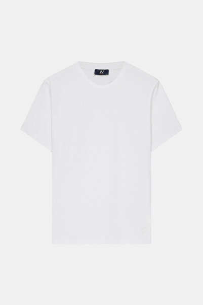 W Collection BEYAZ STANDART KALIP PAMUK BİSİKLET YAKA T-SHIRT