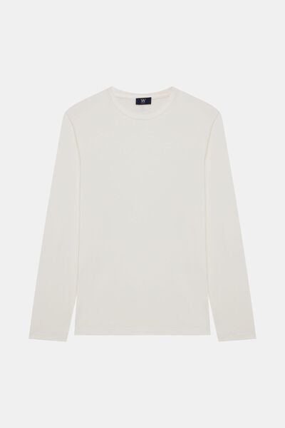 W Collection BEYAZ BİSİKLET YAKA UZUN KOLLU SWEATSHİRT