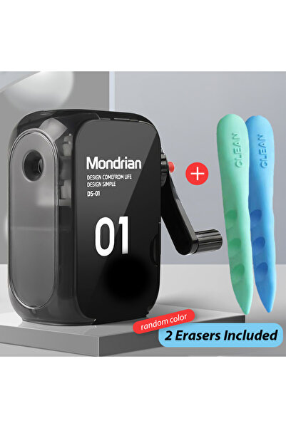 Choice Black Adjustable Manual Pencil Sharpener Auto Stop Anti-Jam Built-in A...