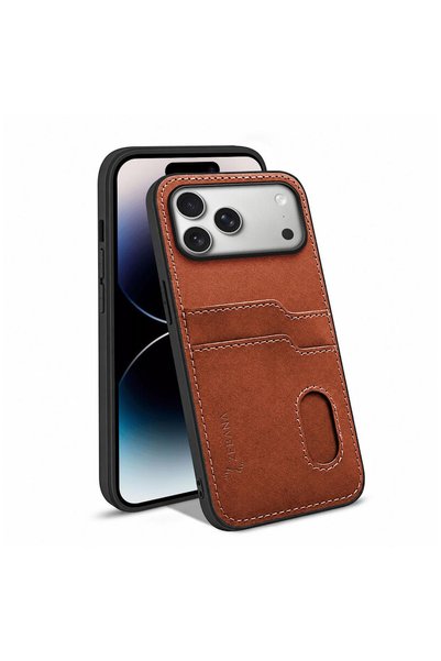 Zebana Apple iPhone 17 Pro Compatible Case Luxury Leather Case with Card Hold...