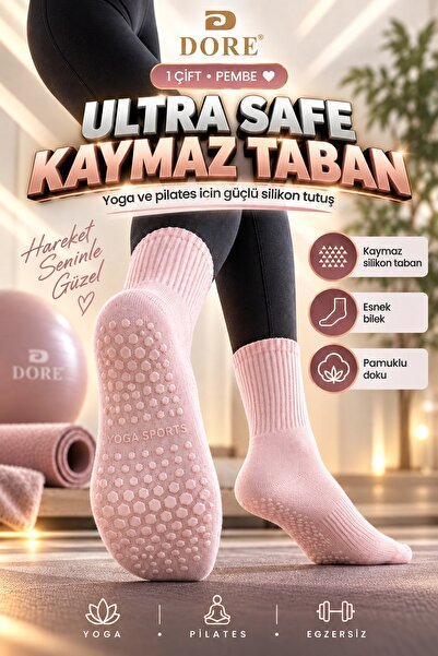 Dore Orijinal Premium Ultra Safe Kaydırmaz Taban Ter Emici Havlu Taban Yoga P...