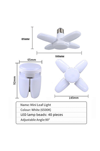 Choice Cold White 85-265V E27 Fan Shape Foldable LED Bulb AC220V/110V Deforma...