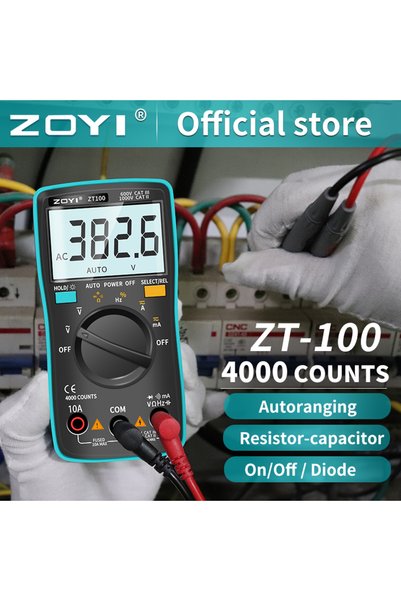 Choice جهاز قياس رقمي متعدد الوظائف ZOYI ZT100 بـ 4000 عداد، مقياس ESR، أجهزة...