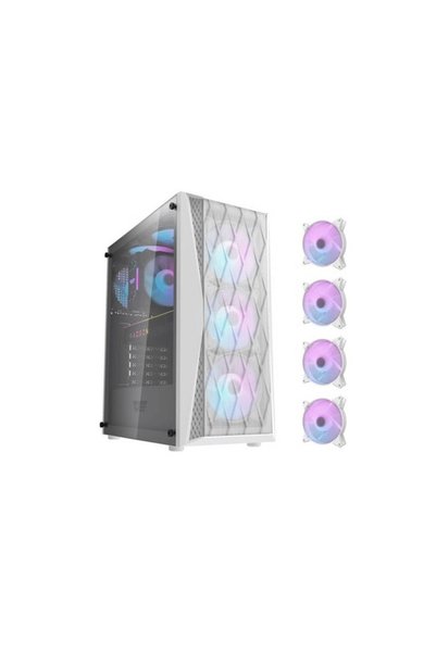 darkFlash DK352 Mesh ATX/M-ATX/ITX Gaming PC Case, 4 ARGB Fans, Up to 360mm R...