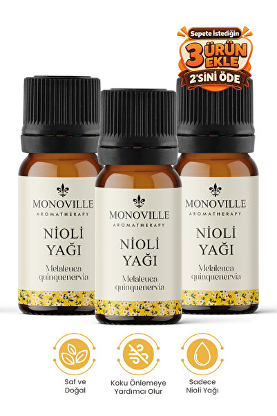 Monoville Nioli Uçucu Yağı 3'lü Set Saf ve Doğal (Niaouli Essential Oil) 3x10 ml