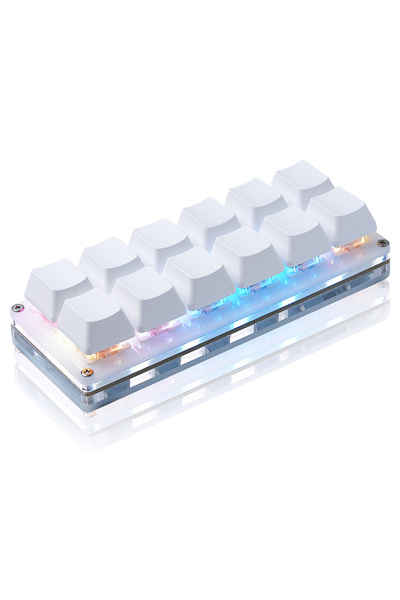 Choice WHITE 12 Keys Mini Mechanical Gaming Keyboard One Handed Keypad USB-C ...