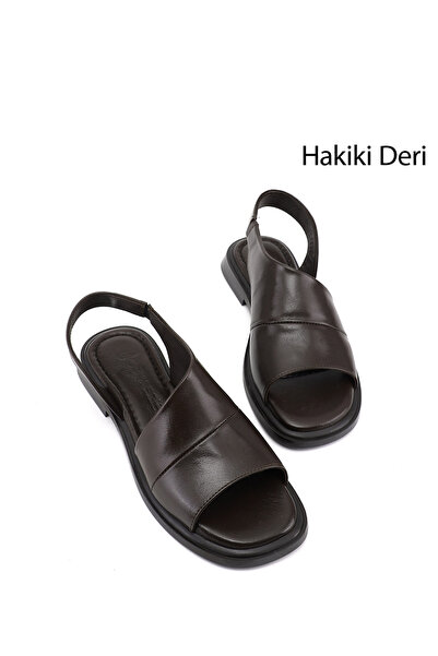 GÖNDERİ(R) Kadın Kahverengi Hakiki Deri Sandalet