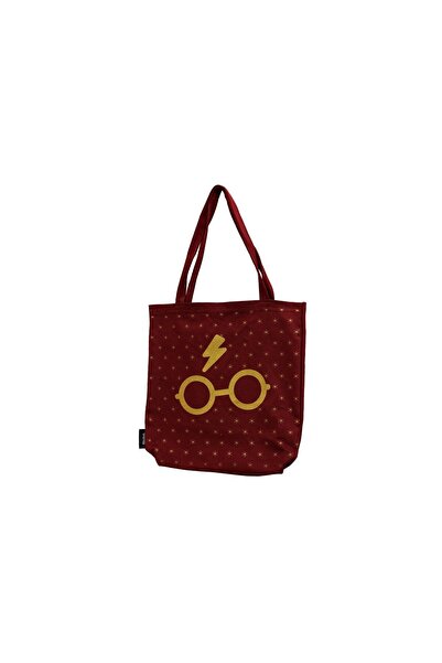 Mabbels Harry Potter Gözlük Bez Çanta Gabardin Bordo - 36 X 34 cm