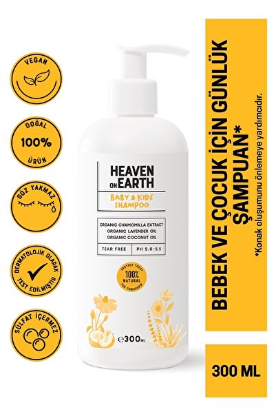 Heaven on Earth Bebek Çocuk Saç-Vücut Şampuanı Konak Önleyici %100 Doğal Orga...