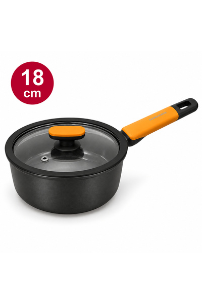 FACKELMANN Saucepan 18cm with Lid, Forged Aluminium, Compact Cooking Pot
