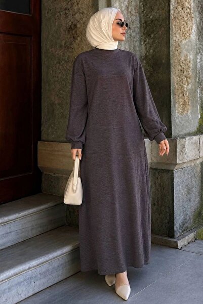 N.S NEVA STYLE Strickkleid mit Stehkragen, schlichtem Nerz-Hijab 30481V
