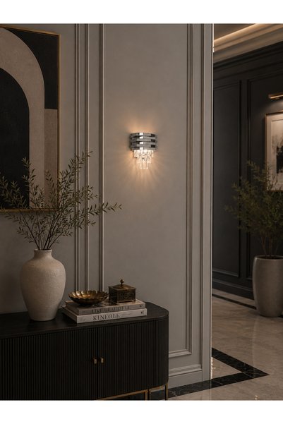 best power New Classical Crystal Silver High-End Indoor Lighting Wall Lamp