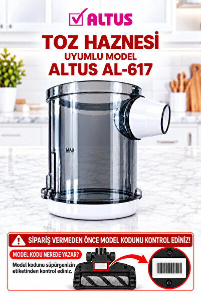 Altus AL-617 Şarjlı Dik Süpürge Toz Haznesi  Yedek Parça
