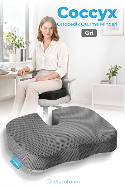 Viscofoam Ortopedik Oturma Minderi Hemeroid Kuyruk Sokumu Coccyx Oturma Minde...
