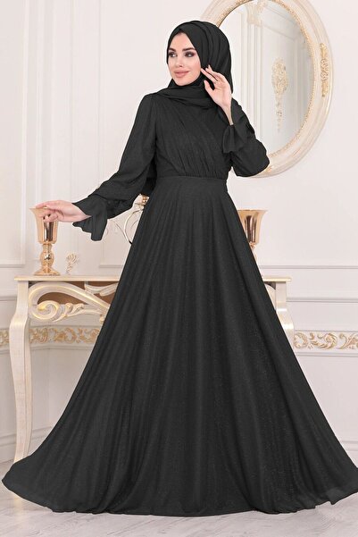 Neva Style Black Hijab Evening Dress 22202S