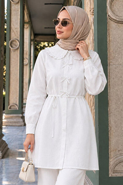 N.S NEVA STYLE بيبي ياكا تونيك أبيض للحجاب 20274B