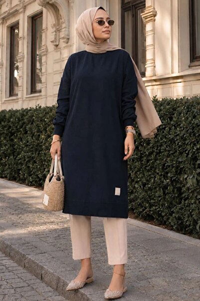 N.S NEVA STYLE Lacivert Tesettür Tunik 30645L