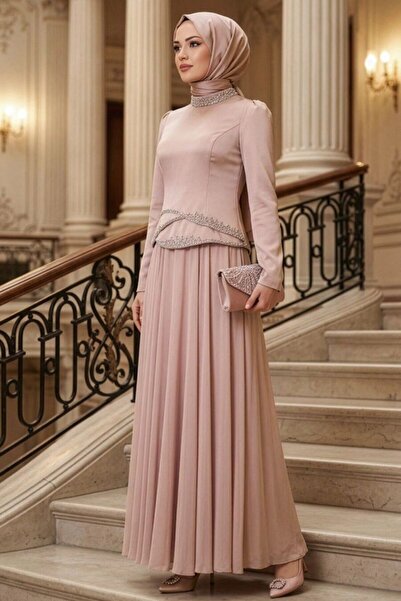 N.S NEVA STYLE فستان سهرة إسلامي مزين بالخرز 55991PD