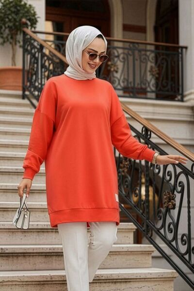 N.S NEVA STYLE Açık Kırmızı Tesettür Tunik 30644AK