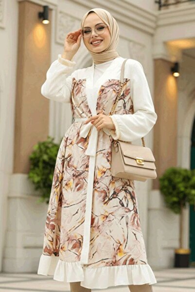 Neva Style كيمونو محتشم منقوش 86510DSN