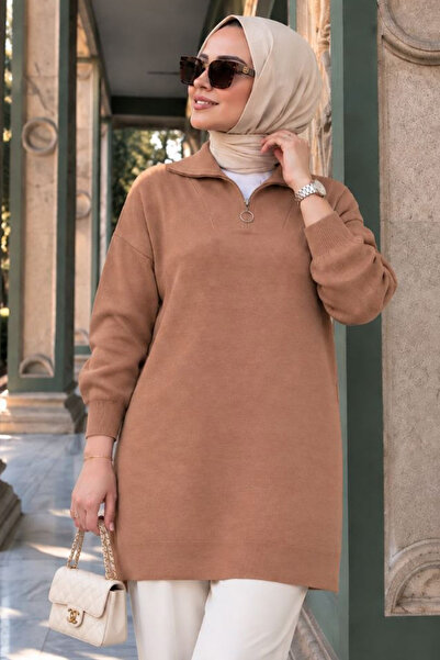 N.S NEVA STYLE سترة تريكو بيكويز تيستر بسحّاب على الرقبة 10912BS