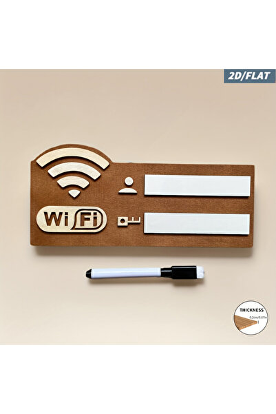 Choice With a pen 2D Wooden WiFi Password Sign with Erasable Board & Marker, ...