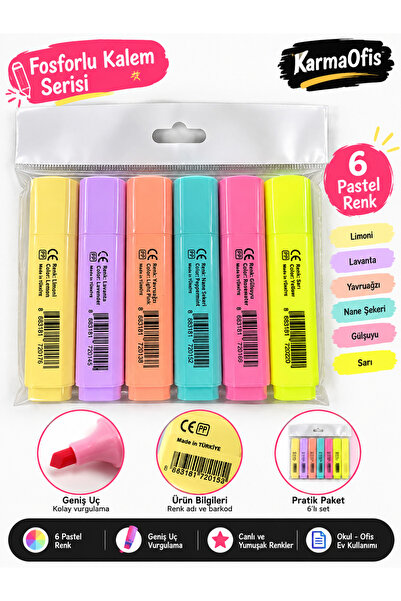 Genel Markalar Pastel Renk Kalem 6'Lı Set