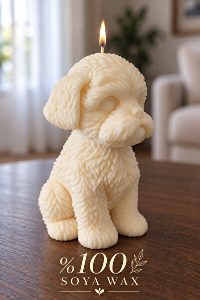 viadellacandela Köpek Figürlü Dekoratif %100 Soya Wax Mum 351 g - Kokusuz