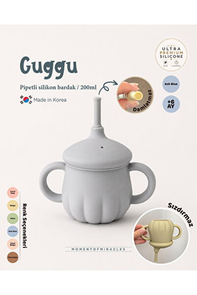 Tgm Baby Guggu Ultra Premium Silikon Pipetli Alıştırma Bardağı (200 ml)