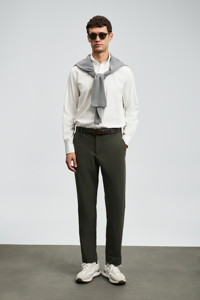 Lufian Daren Smart Erkek Chino Pantolon Slim Fit Haki
