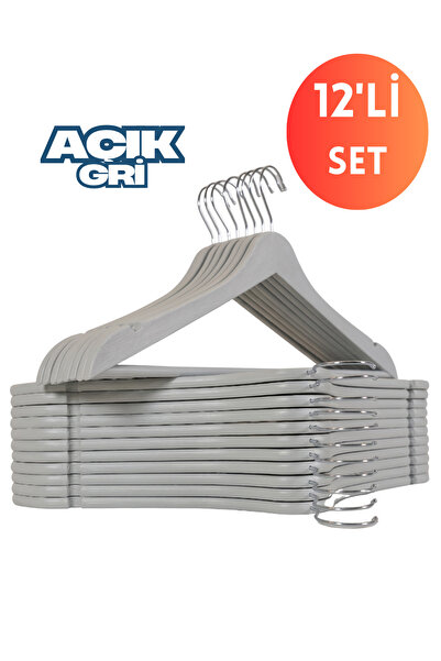 D'orcia HOME 12 Adet Lüks Askı Ahşap Görünümlü Plastik A Kalite Askı Deniz Ka...